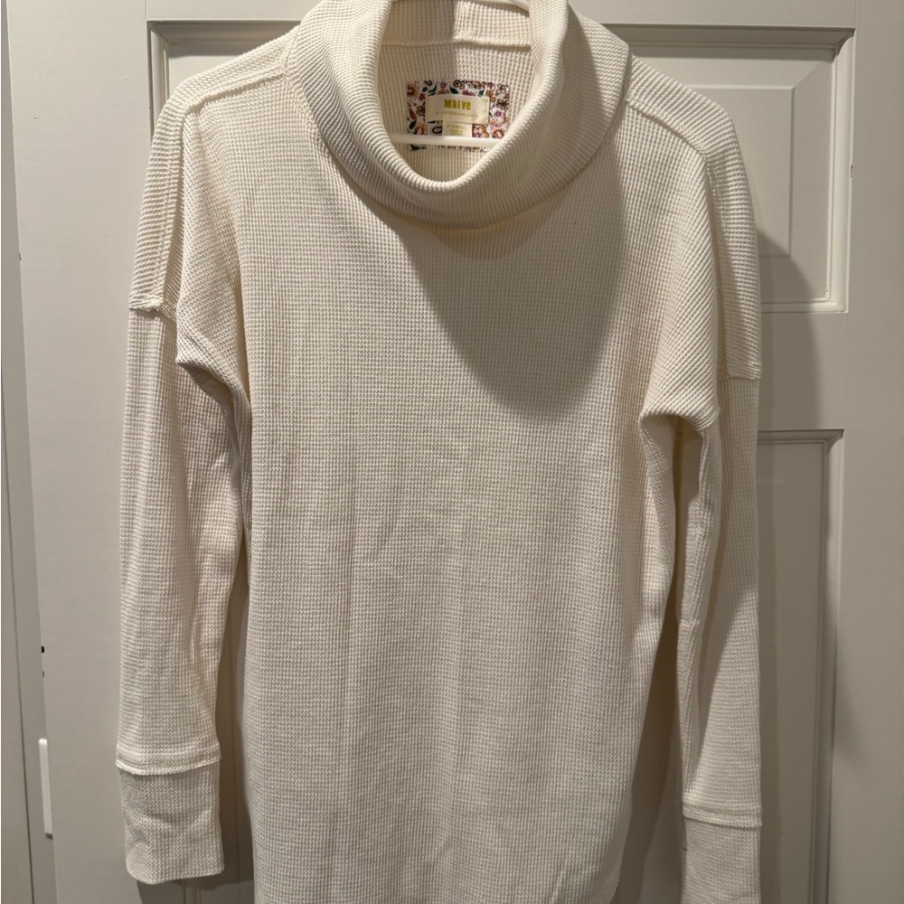 Anthropologie Off-White Cowl Neck Sweater